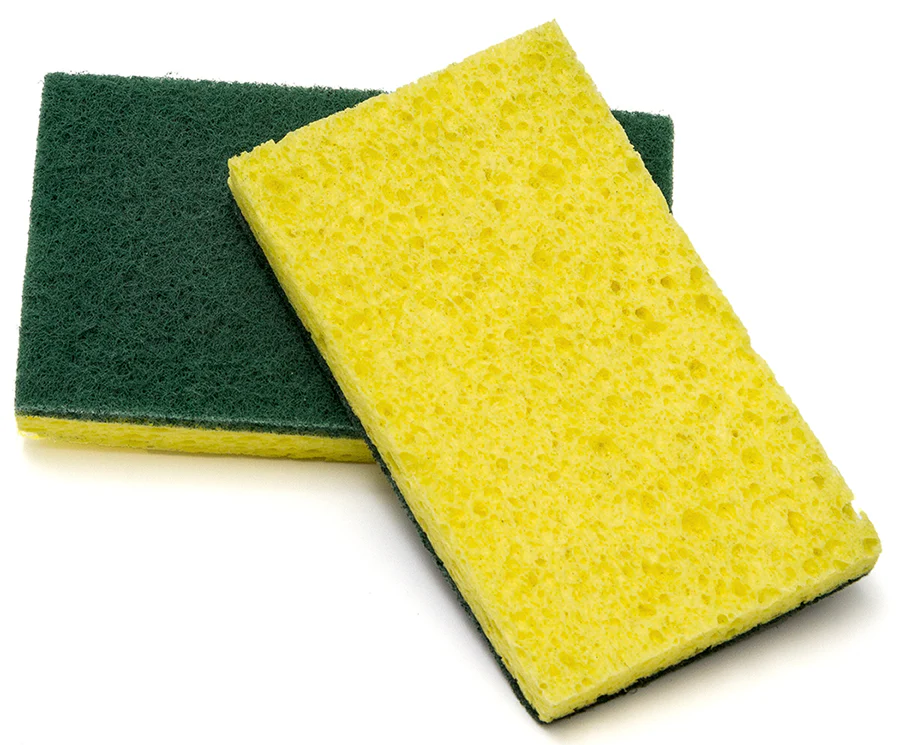 ACS 74-612 Medium Duty Scrubble Green Backed Scrubber Sponge 6" x 3-3/8" x 3/4" - Image 4