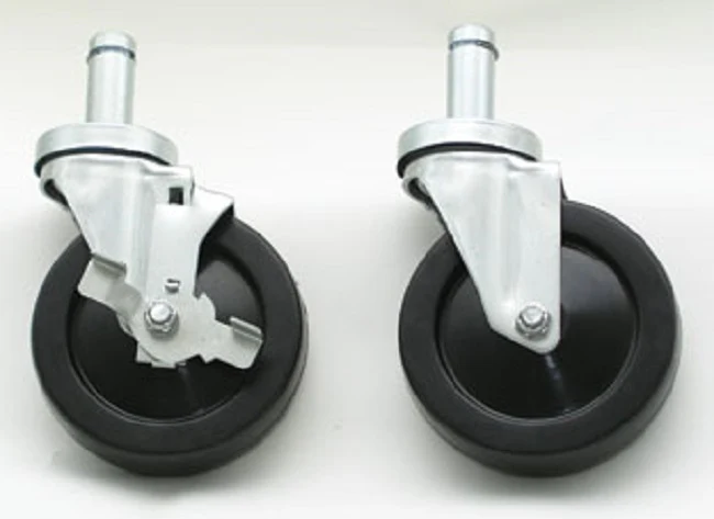 Advance Tabco EC-25-X Special Value Wire Shelving Rubber Swivel Stem Casters 5" - 4/set (2 w/ Brakes) - Image 2