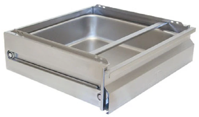 Advance Tabco SHD-1520 Stainless Steel Heavy Duty Self-Closing Integral Slide Drawer with 15" x 20" x 5" Deep Drawer Pan Insert - Image 2
