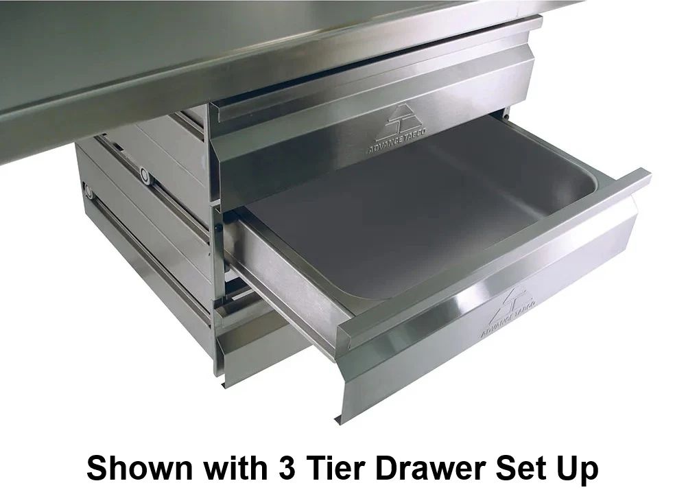 Advance Tabco SHD-1520 Stainless Steel Heavy Duty Self-Closing Integral Slide Drawer with 15" x 20" x 5" Deep Drawer Pan Insert - Image 3