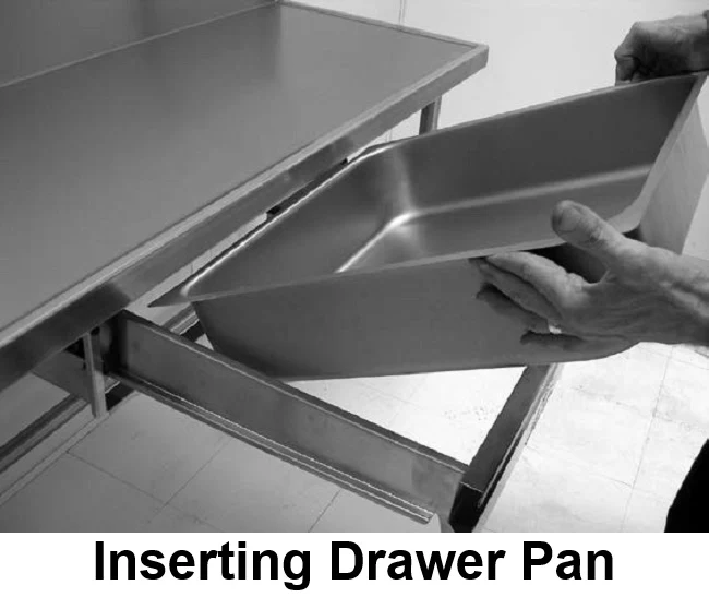Advance Tabco SHD-2020 Stainless Steel Heavy Duty Self-Closing Integral Slide Drawer with 20" x 20" x 5" Deep Drawer Pan Insert - Image 5