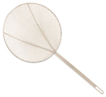 Browne 1309T Nickel-Plated Square Mesh Round Skimmer with 9" dia. Blade and 14" Loop Handle - Image 2