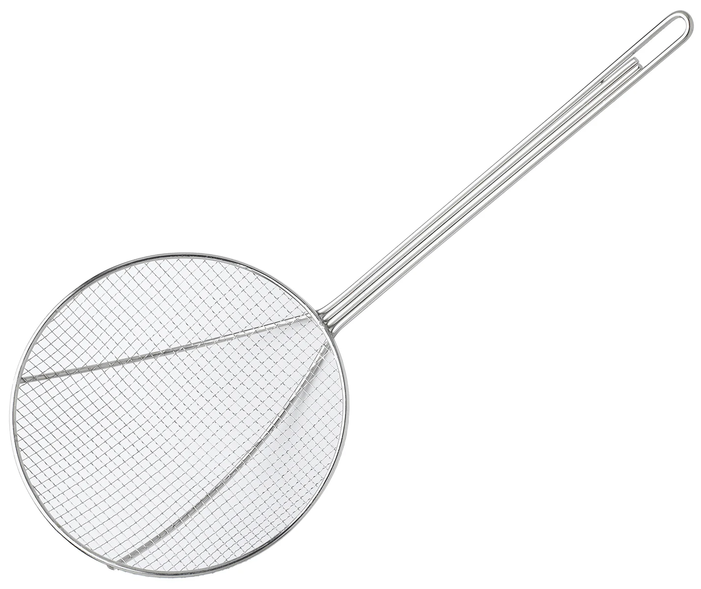 Browne 1309T Nickel-Plated Square Mesh Round Skimmer with 9" dia. Blade and 14" Loop Handle - Image 3