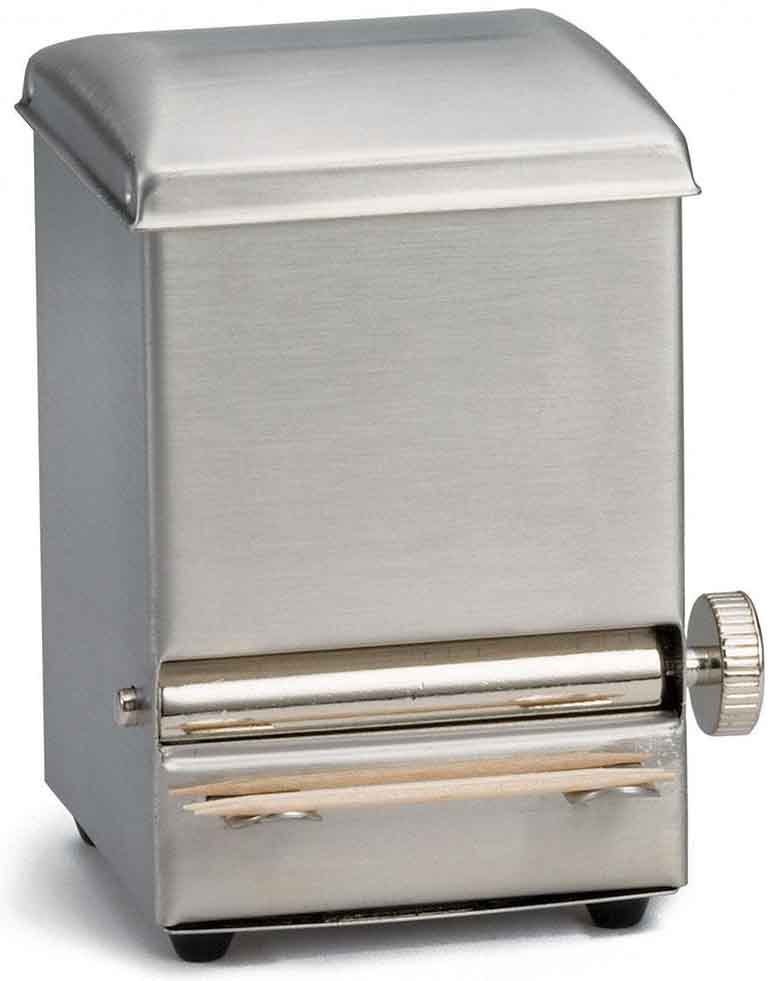 TableCraft 236 Stainless Steel Top-Loading Rotary Style Toothpick Dispenser 3-3/4" x 3" x 4-1/2"H - Image 3