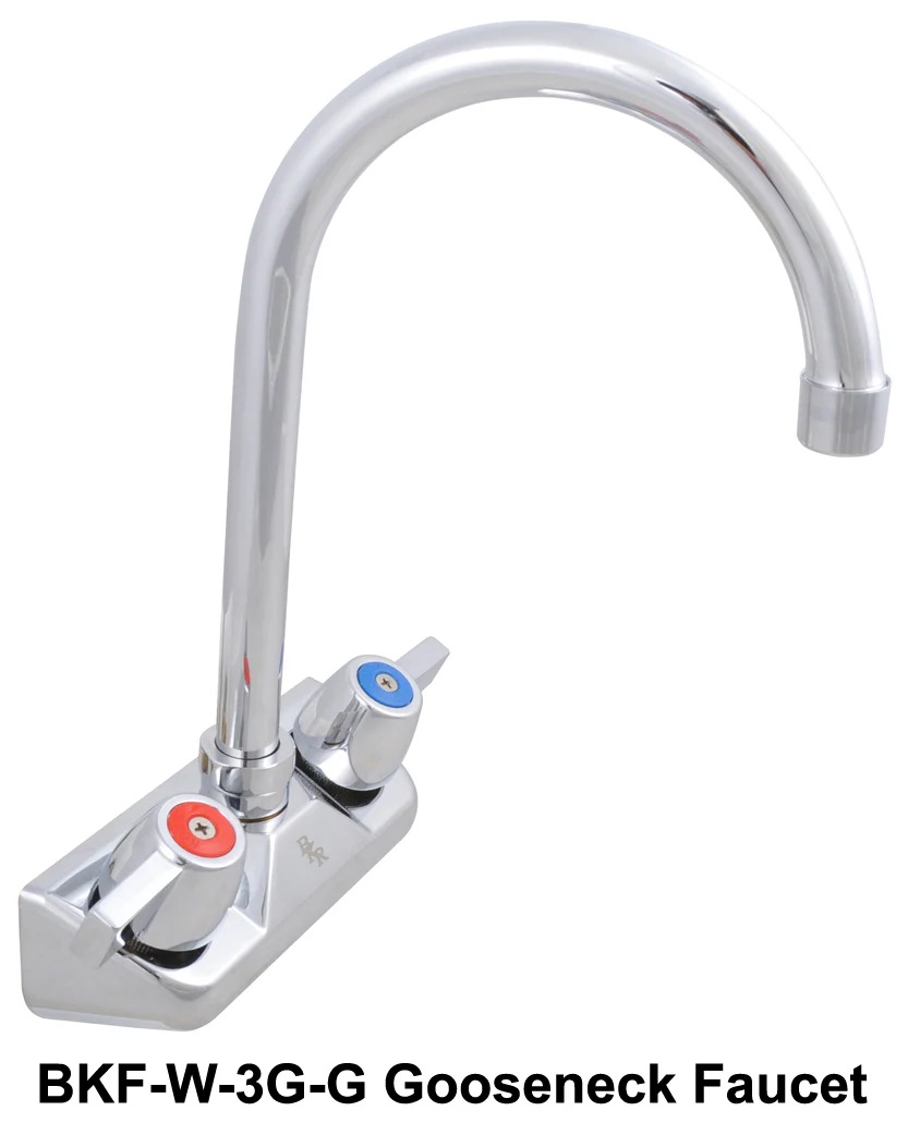 BK Resources APHS-W1410-BPG Blue Polypropylene Antimicrobial Hand Sink with Splash Mount Faucet and 14" x 10" x 5" Deep Bowl - Image 3