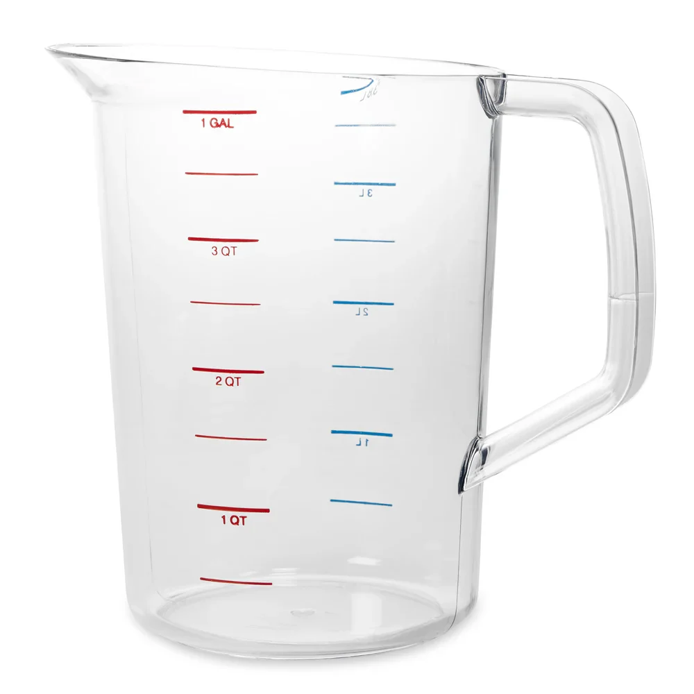 Rubbermaid FG321800CLR Bouncer Polycarbonate Plastic Measuring Cup - 4 Qt. - Clear - Image 2