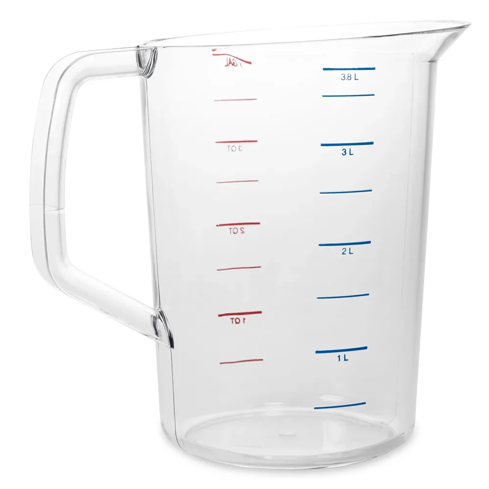 Rubbermaid FG321800CLR Bouncer Polycarbonate Plastic Measuring Cup - 4 Qt. - Clear - Image 3