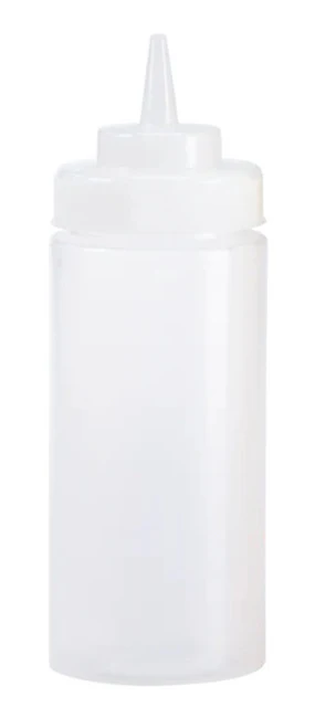 Browne 57802500 Wide Mouth Squeeze Bottle with No-Drip Tip 24 oz. - Clear - 6/Set - Image 3