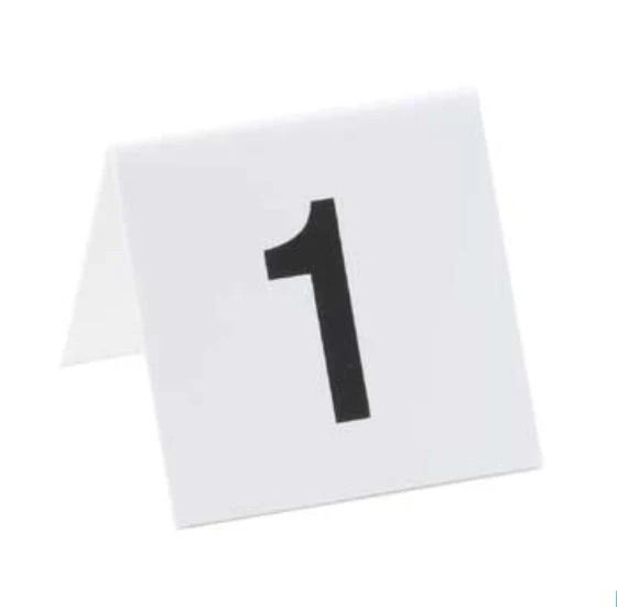 Cal-Mil 227 Table Number Tent Set 3"w x 3"H - Numbers 1 to 25
