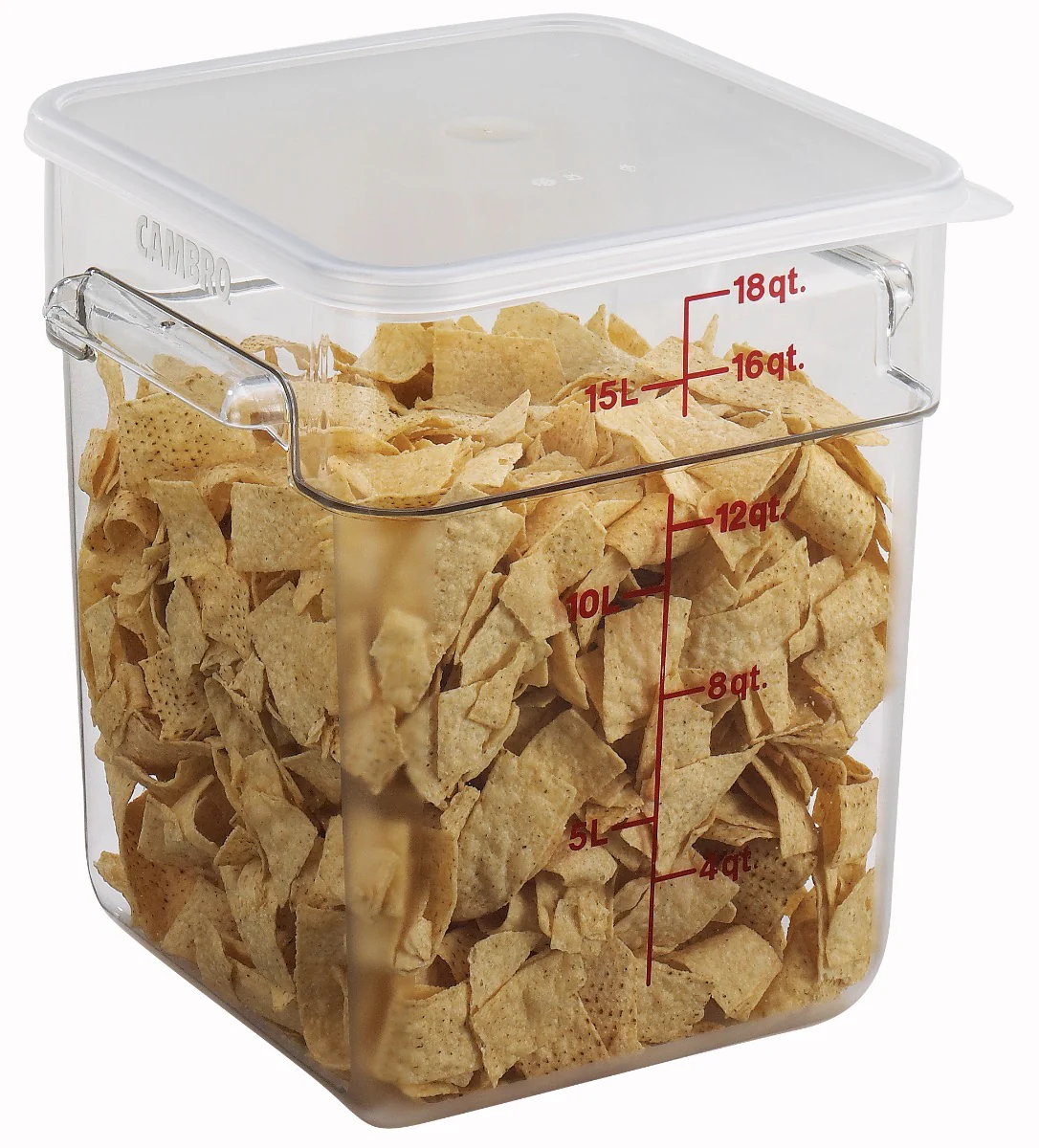 Cambro 18SFSCW135 CamSquare Food Container w/ Graduations 18 qt. Clear - Image 5