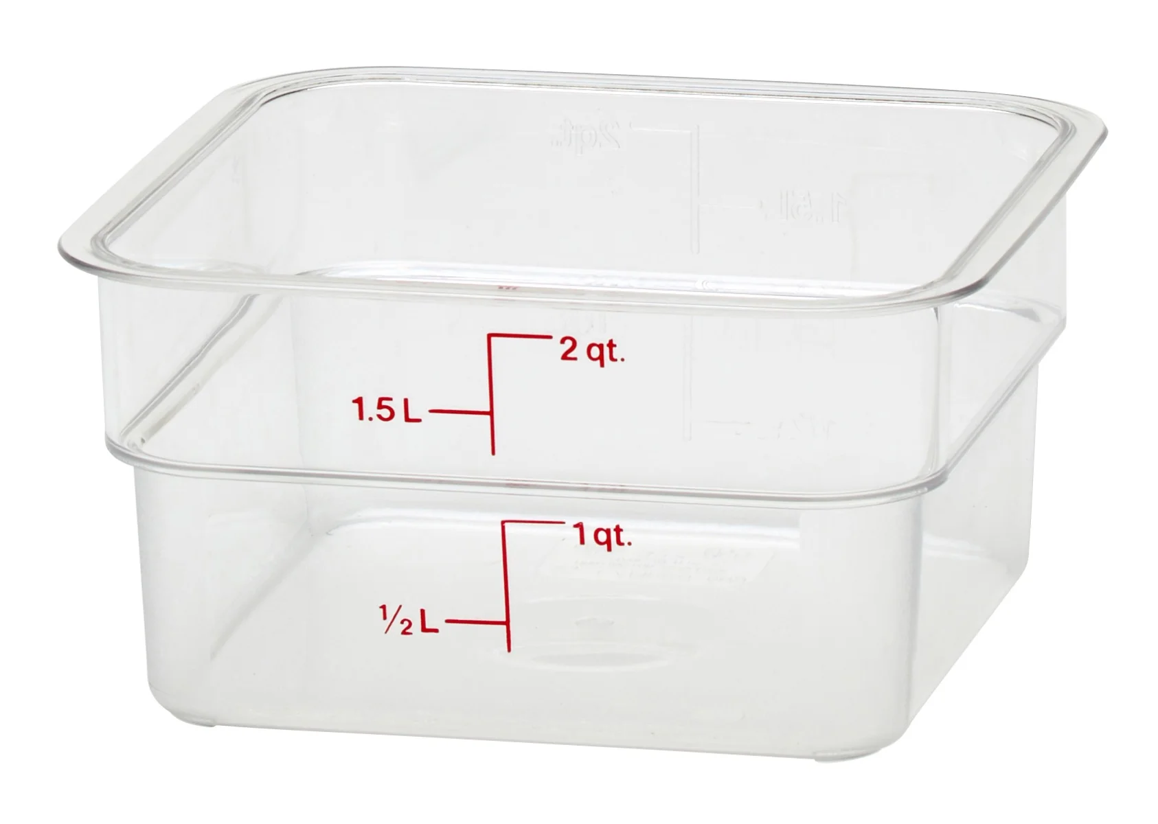 Cambro 2SFSCW135 CamSquare Food Container w/ Graduations 2 qt. - Clear