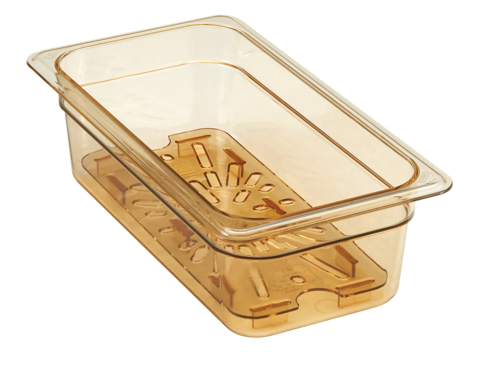 Cambro 30HPD150 H-Pan High Heat Food Pan Drain Tray - 1/3 Size - Amber - Image 3