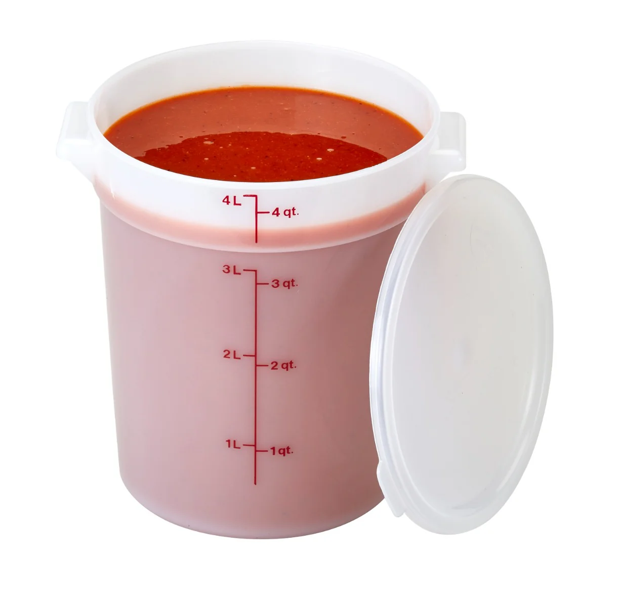 Cambro RFS22148 Round Food Storage Container Cover - fits 22 qt. - Natural White - Image 5