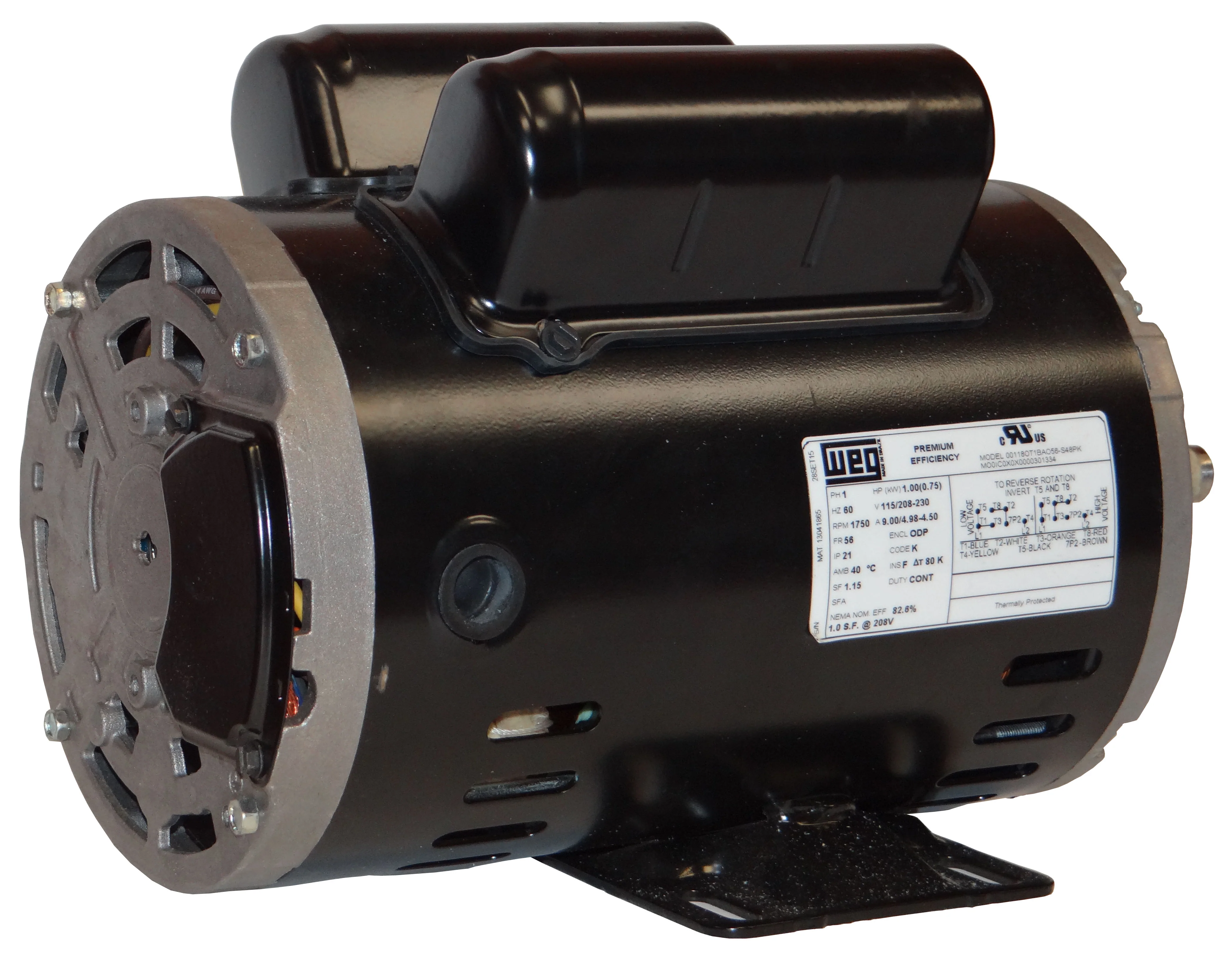CaptiveAire CK56HB02D01-60HZ Fan Motor - 1HP, 115/208-230v, 1750 RPM - Image 3