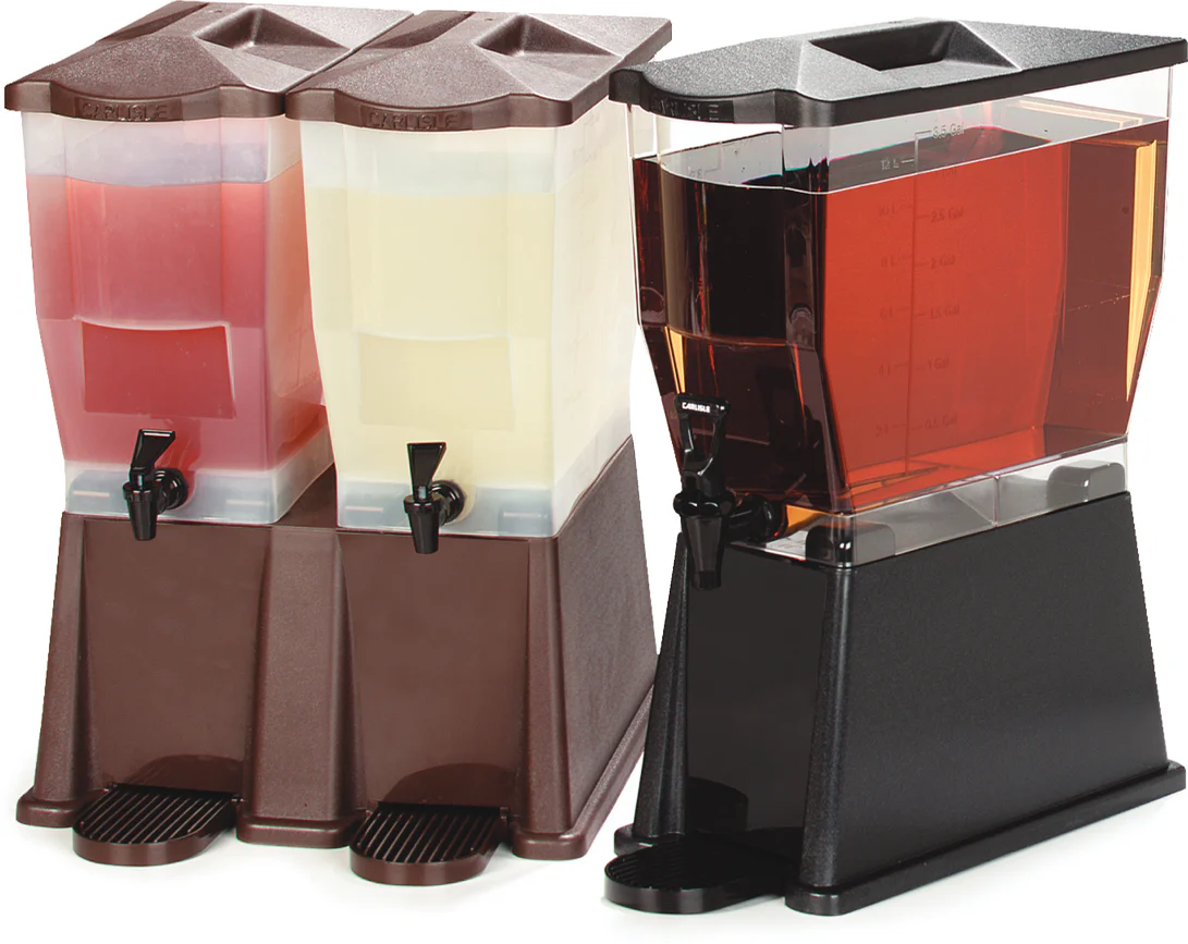 Carlisle 1085003 Trimline Premium Rectangular Non-Insulated Beverage Dispenser with Single Clear Bowl, Black Base and Deluxe No-Drip Locking Faucet 3 Gal. - Image 3