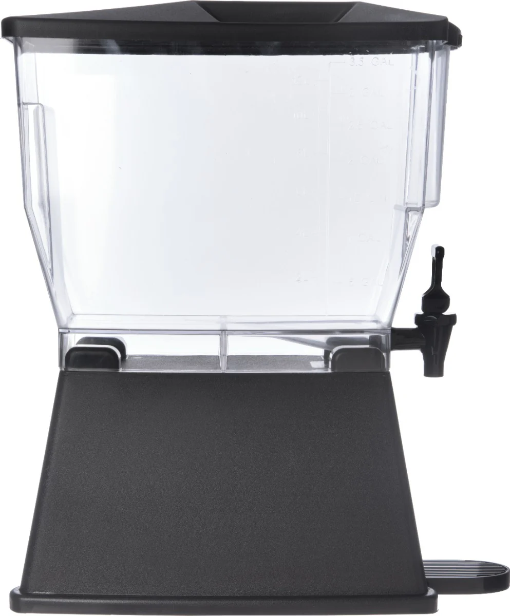 Carlisle 1085003 Trimline Premium Rectangular Non-Insulated Beverage Dispenser with Single Clear Bowl, Black Base and Deluxe No-Drip Locking Faucet 3 Gal. - Image 6
