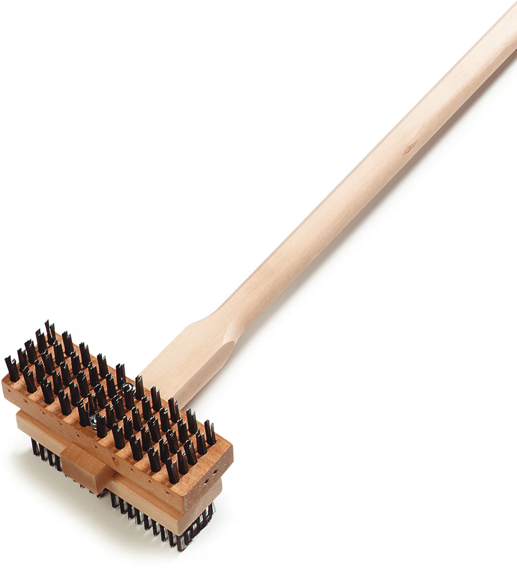 Carlisle 4029400 Double Head Broiler King Grill Brush with Carbon Steel Bristles and Wood Handle 48" OAL - Image 10