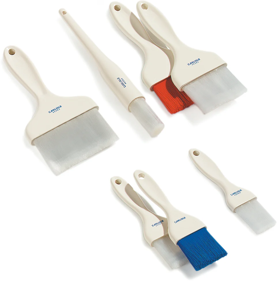 Carlisle 4039214 Sparta Galaxy Pastry Brush with Blue Nylon Bristles and White Plastic Handle 3"  - Blue - Image 2