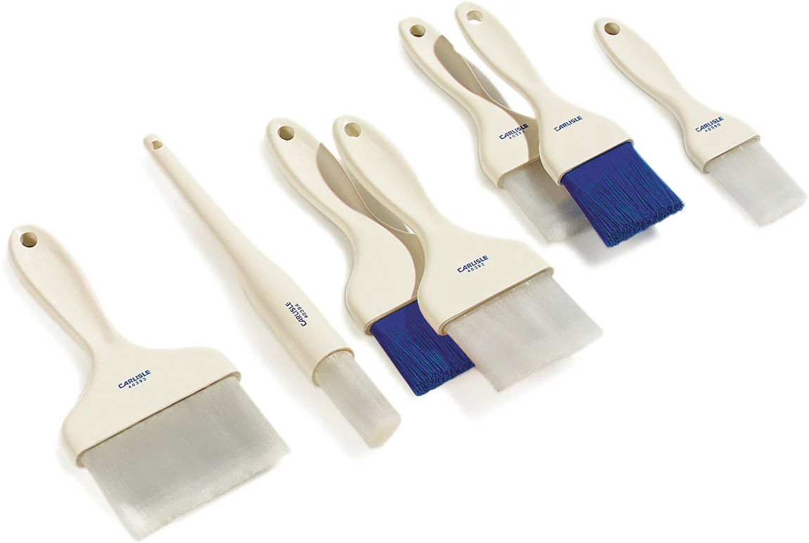 Carlisle 4039214 Sparta Galaxy Pastry Brush with Blue Nylon Bristles and White Plastic Handle 3"  - Blue - Image 6