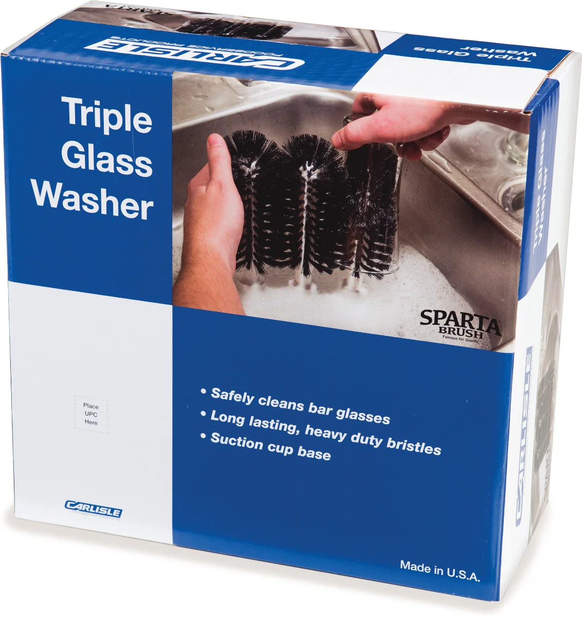 Carlisle 4046103 Sparta Manual Triple Glass Washer 8" - Black - Image 8