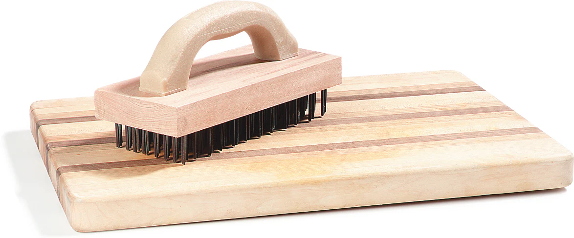Carlisle 4067600 Wooden Butcher Block Brush with Steel Bristles and Plastic Handle 9" x 4" - Image 6