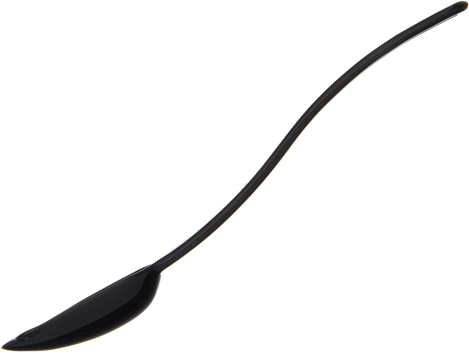 Carlisle 446003 One-Piece Plastic Solid Salad/Buffet Serving Spoon with Notched handle 9" - 1/2 oz. - Black - Image 3