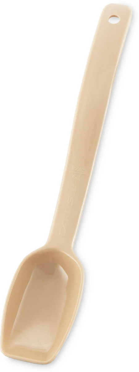 Carlisle 446006 One-Piece Plastic Solid Salad/Buffet Serving Spoon with Notched handle 9" - 1/2 oz. - Beige - Image 16