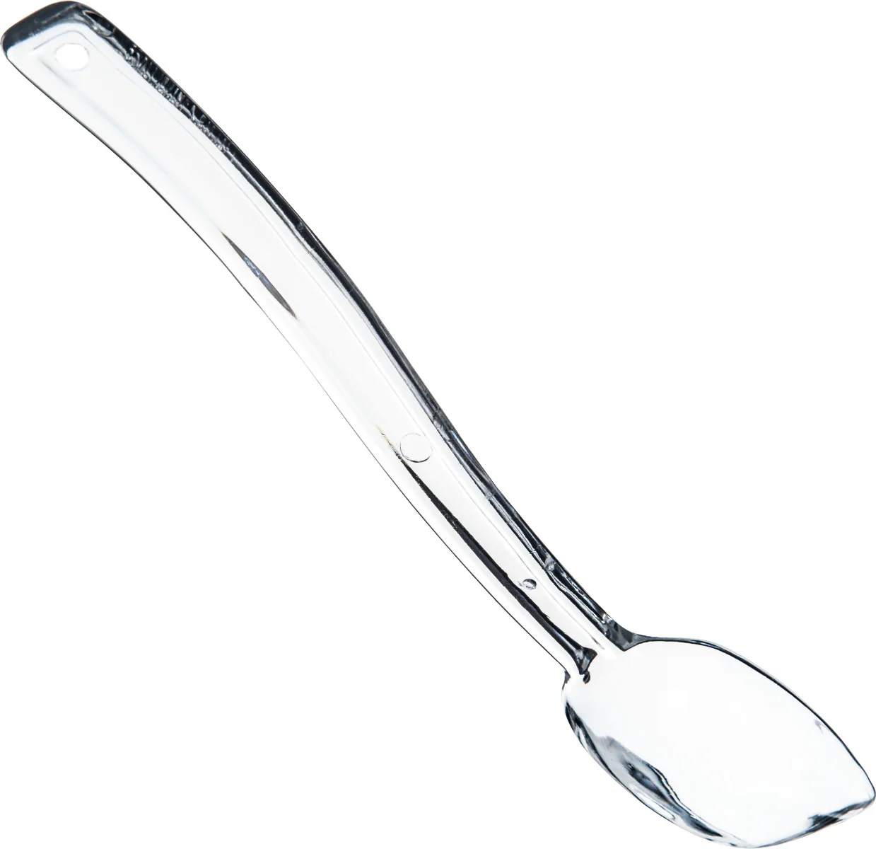 Carlisle 446007 One-Piece Plastic Solid Salad/Buffet Serving Spoon with Notched handle 9" - 1/2 oz. - Clear - Image 4