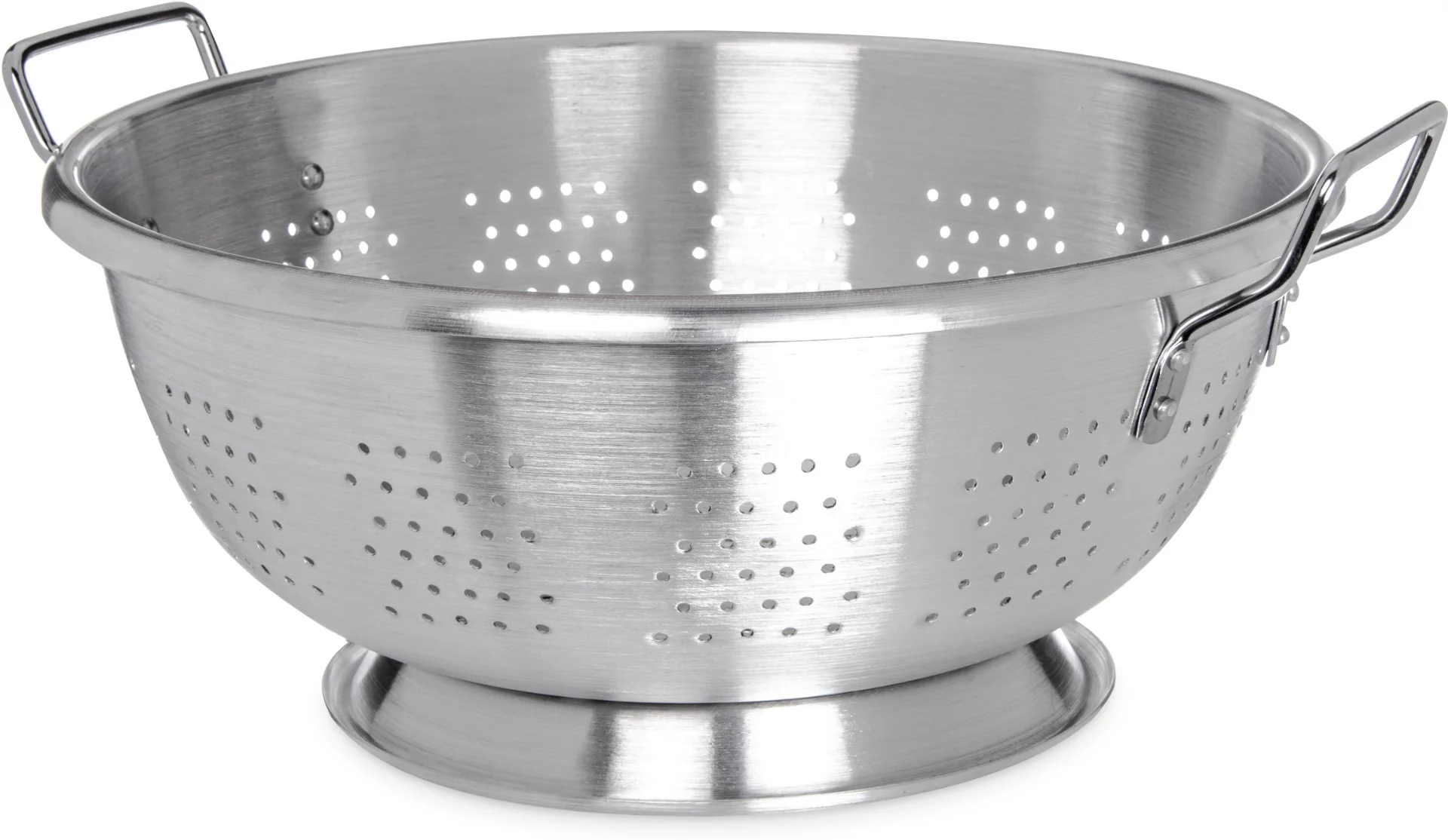 Carlisle 60280 Signature Select Dura-Ware Standard-Weight Aluminum Colander with Loop Handles and Footed Base 16 qt.
