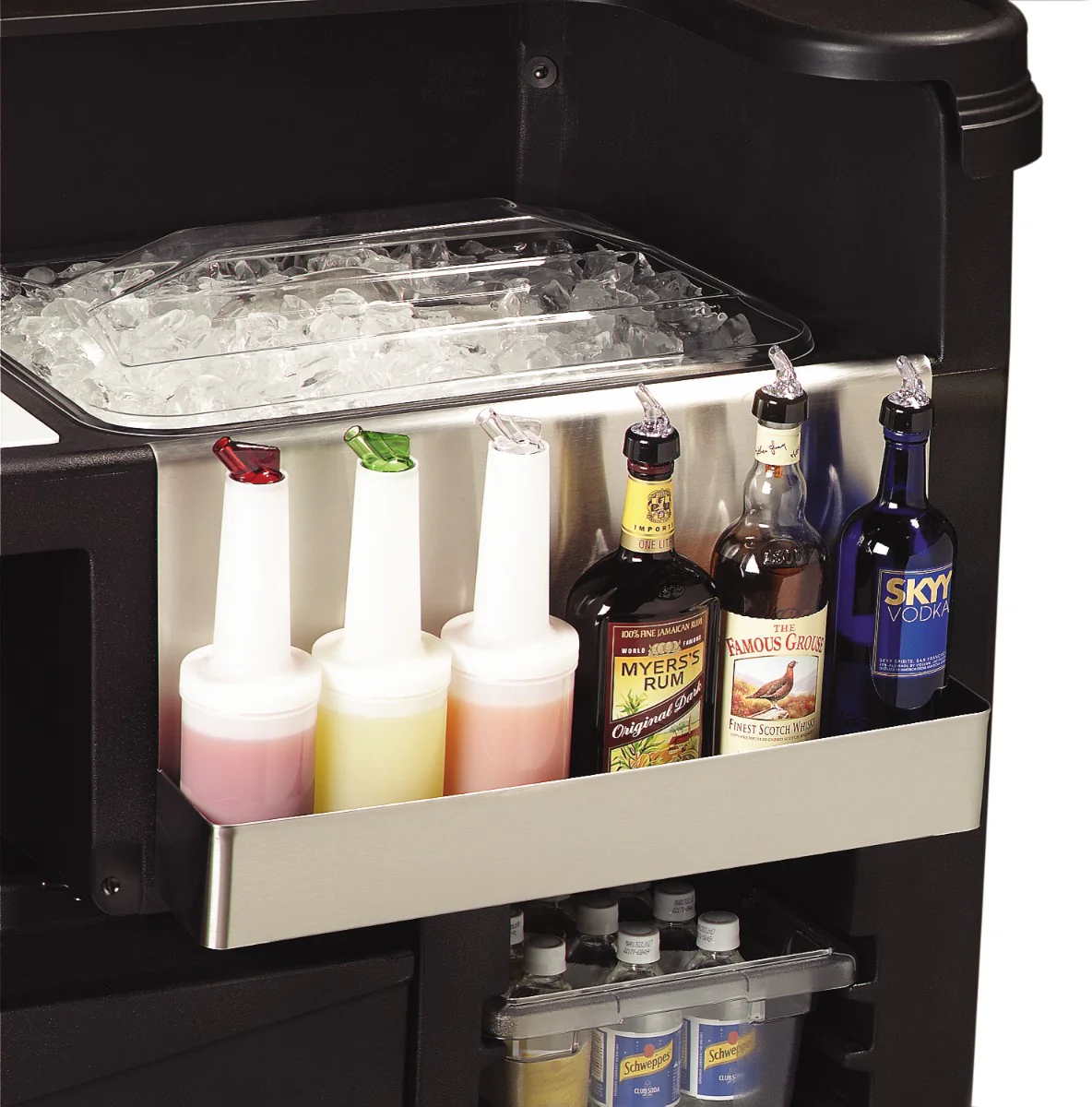 Carlisle 755003 Maximizer Portable Bar with 15 gal. Ice Bin 56" x 26-1/2" x 48" - Black - Image 10