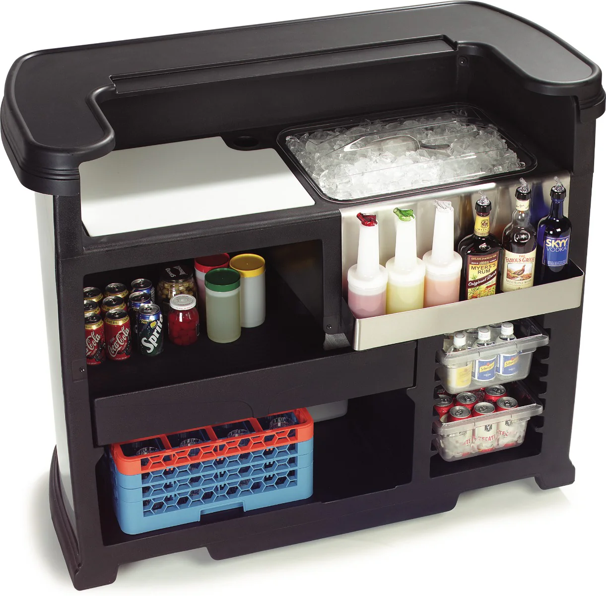 Carlisle 755003 Maximizer Portable Bar with 15 gal. Ice Bin 56" x 26-1/2" x 48" - Black - Image 4