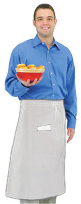Chef Revival 607BA2-WH Bistro Apron with 2 Pockets 34"L x 28"W - White - Image 2