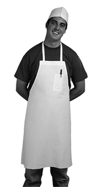 Chef Revival 610BAC Economy Bib Apron with 1 Pencil Pocket 40"L x 36"W - White