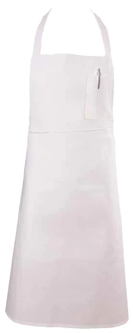 Chef Revival 610BAC Economy Bib Apron with 1 Pencil Pocket 40"L x 36"W - White - Image 3