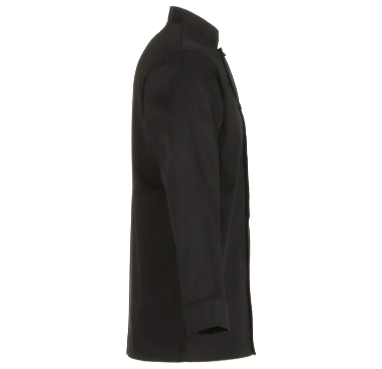 Chef Works JLLSBLKXL Unisex Calgary Cool Vent Long Sleeve Double-Breasted Chef Coat with Cloth Covered Buttons - Black / X-Large - Image 9