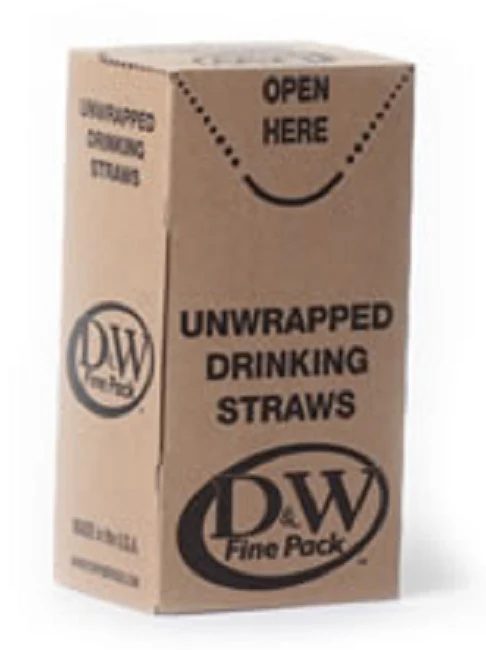 D&W DSJU10-250E Unwrapped Black Plastic Jumbo Straws 7-3/4" - 500/Box - Image 2