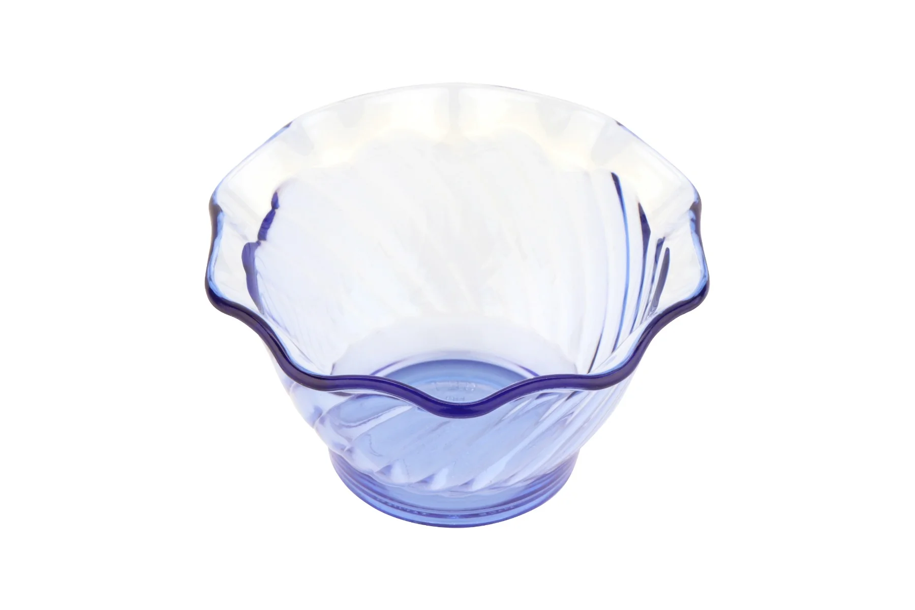 GET DD-50-BL Dessert Time SAN Plastic Small Tulip Dessert Dish 5 oz. - Transparent Blue - 48/Case - Image 4