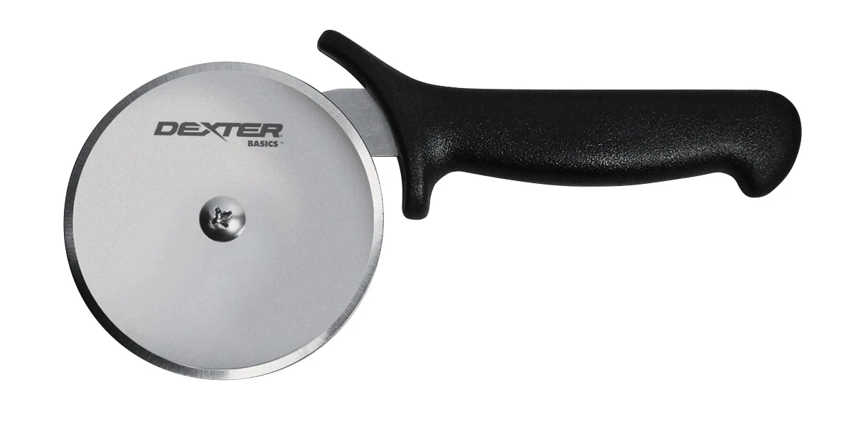 Dexter-Russell 31631 Basics Pizza Cutter with 4" Dia. High-Carbon Steel Wheel Blade and Black Poly Handle