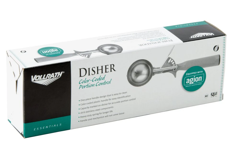 Vollrath 47142 Jacob's Pride Thumb Press Disher with One-Piece Green Handle 2-2/3 oz. - Size 12 - Image 8
