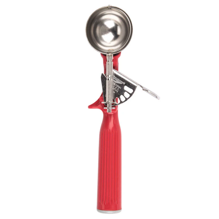 Vollrath 47145 Jacob's Pride Thumb Press Disher with One-Piece Red Handle 1-1/3 oz. - Size 24 - Image 5