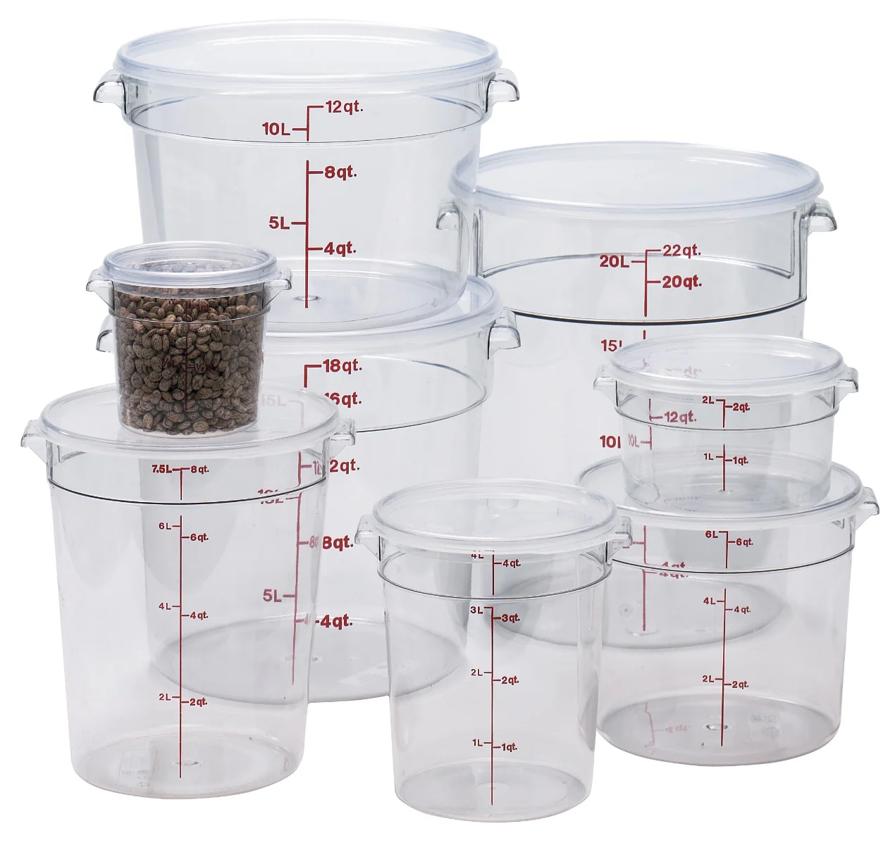 Cambro RFSCW1135 Food Storage Container, Round, Camwear 1 qt. - Image 4