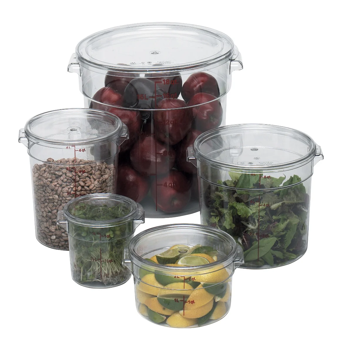 Cambro RFSCW1135 Food Storage Container, Round, Camwear 1 qt. - Image 5