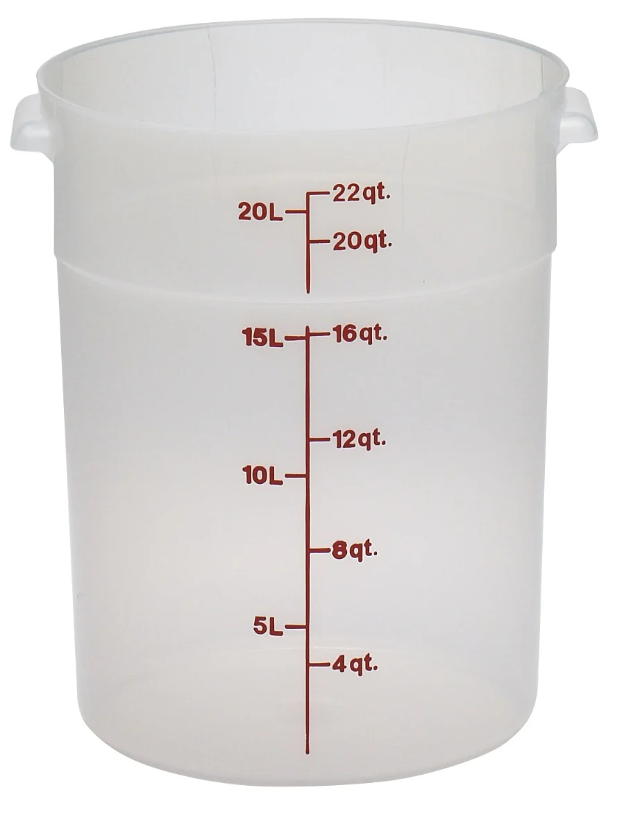 Cambro RFS22PP190 Food Storage Container, Round, Polypropylene 22 qt.