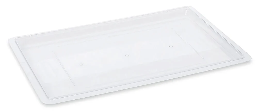 Rubbermaid FG330200CLR Polycarbonate Food / Tote Box Lid 26" x 18" - Clear - Image 2