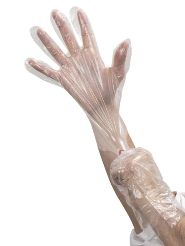 FoodHandler 104-GB6 JobSelect Disposable Powder-Free Clear Poly Gloves - Large