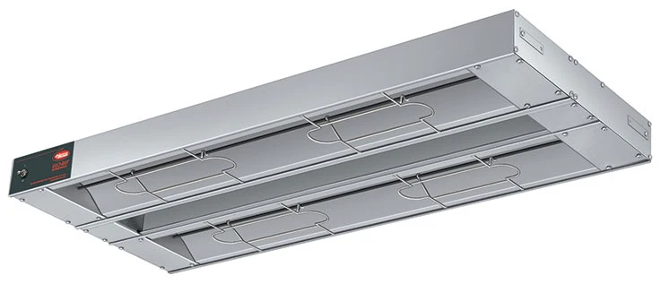 Hatco GRAH-48D3-120-QS Glo-Ray High Wattage Aluminum Dual Rod Infrared Strip Heater / Food Warmer with Toggle Controls & 3" Spacer 48" - 120v