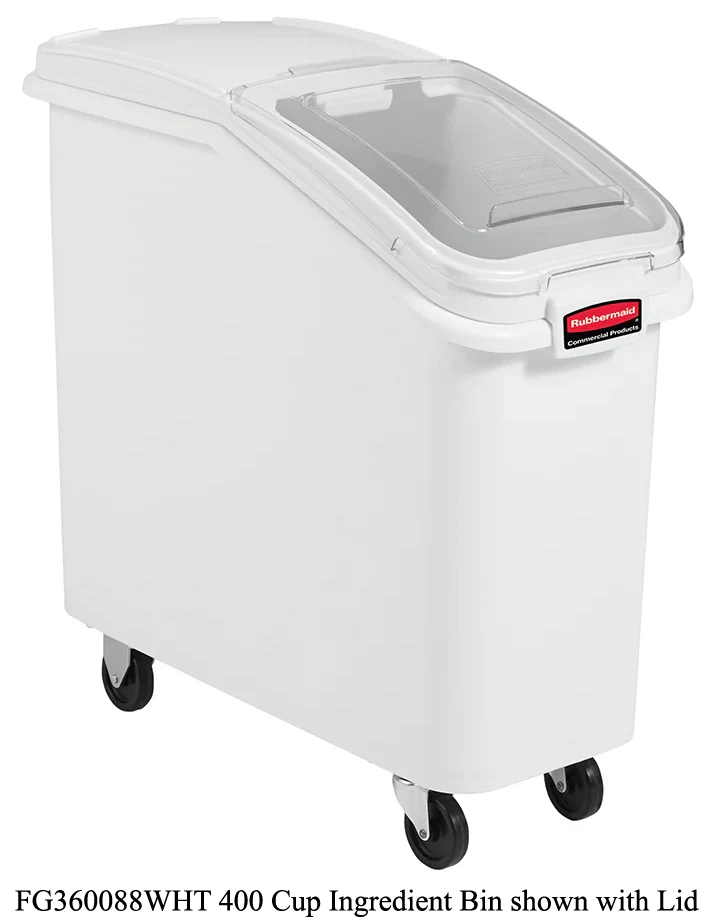 Rubbermaid FG9F7700CLR Ingredient Bin Sliding Lid with 32 oz. Scoop 29" x 12-1/10" - Clear - fits FG360088WHT - Image 6