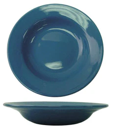 International Tableware CA-3-LB Cancun Light Blue Rolled Edge Deep Rim China Soup Bowl 12 oz. - 24/Case - Image 2