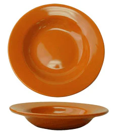 International Tableware CA-3-O Cancun Orange Rolled Edge Deep Rim China Soup Bowl 12 oz. - 24/Case - Image 2
