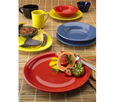 International Tableware CA-7-Y Cancun Yellow Rolled Edge China Plate 7-1/8" Dia. - 36/cs - Image 3